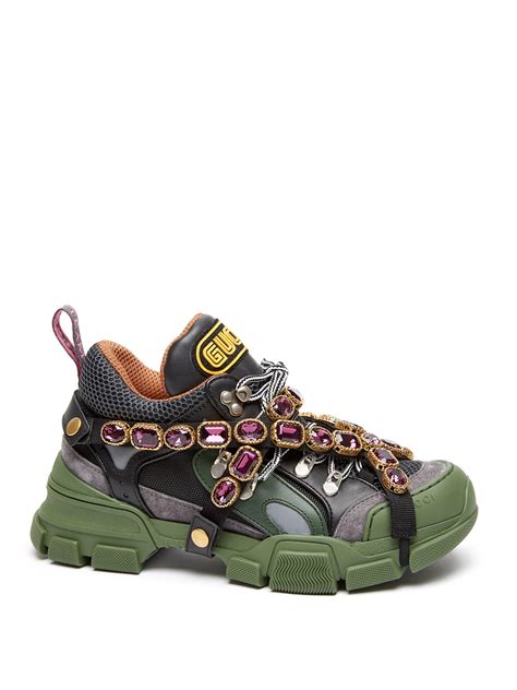 gucci lime green sneakers|gucci flashtrek sneakers with crystals.